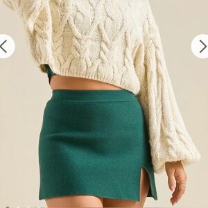 Altar’d State Kai forest green notch skirt, size XXL